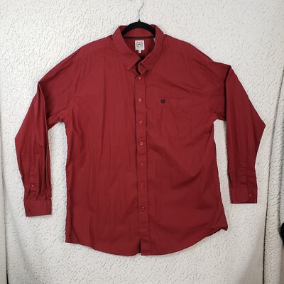 CINCH Western Button Down Shirt Men XL Red Geometric Cowboy Ranchcore 52x32.5