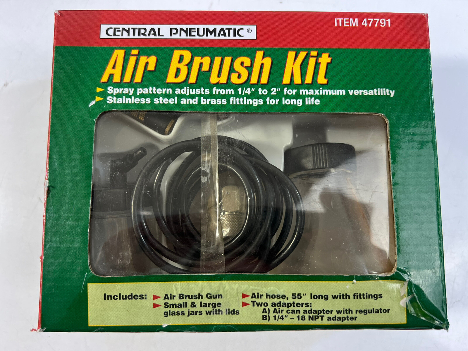 Central Pneumatic Hobby Air Brush Kit 47791 New Open Box eBay