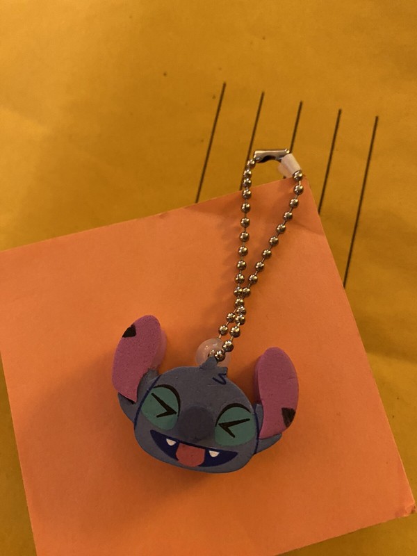 Disney Parks Emoji Foam Keychain New Zipper Pull STICH RETIRED