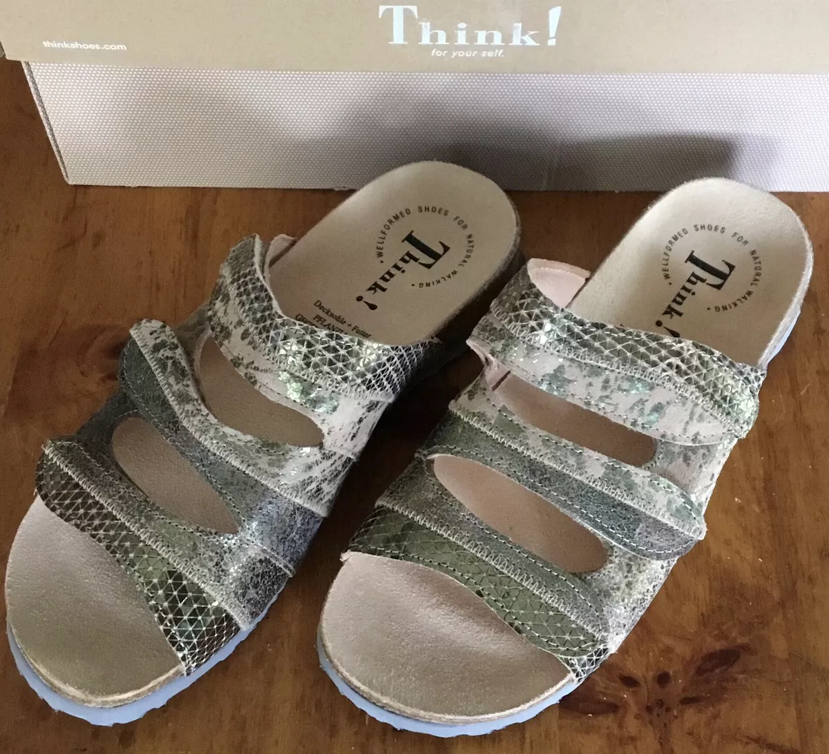 Think! Sandals 80366 Metallic Gold Womens Size 37 NEW | eBay