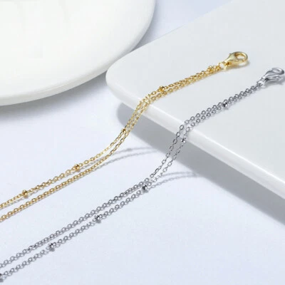 Doppel Fußkettchen Kugel Sterling Silber 925, 20 - 25 cm Damen Fußkette - Bild 1 von 2