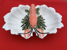 Vintage LOBSTER BISQUE Dip Tray Maine Serving Dish Bowl Condiment 3/12 ❤️sj8j