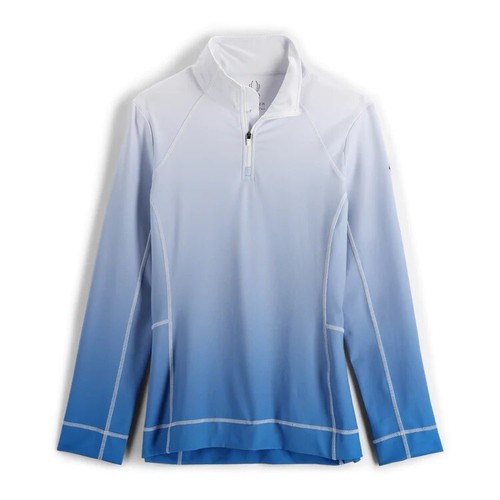 Women's SPYDER Savona Zip T-Neck Mid-Layer Top - DEFROST COLLEGIATE - Picture 1 of 2
