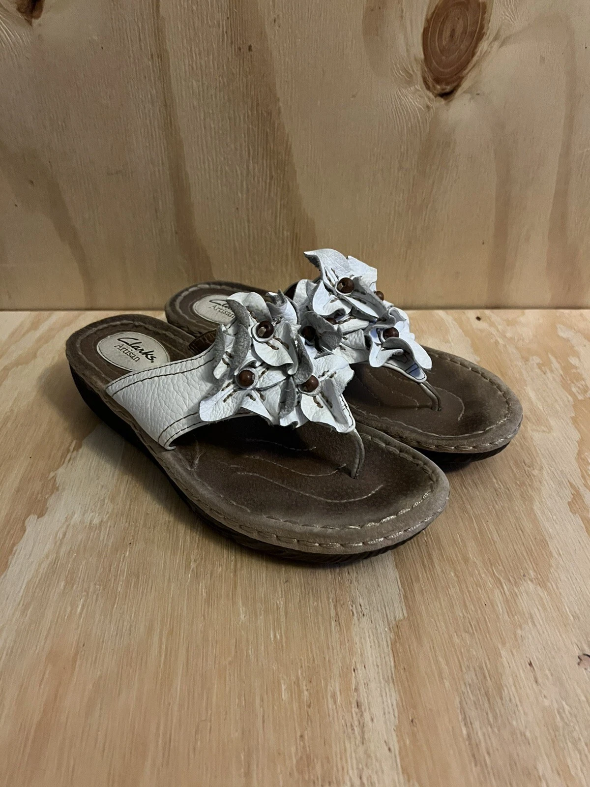 Clarks Artisan 82635 Fiori perizoma infradito zeppa sandali donna 7 1 2 m