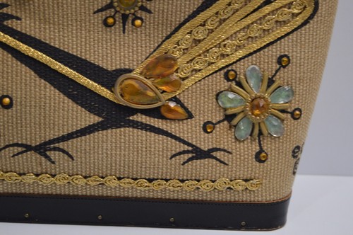 Vintage Enid Collins Roadrunner Purse Handbag MCM Canvas & Leather Southwest - Picture 5 of 24