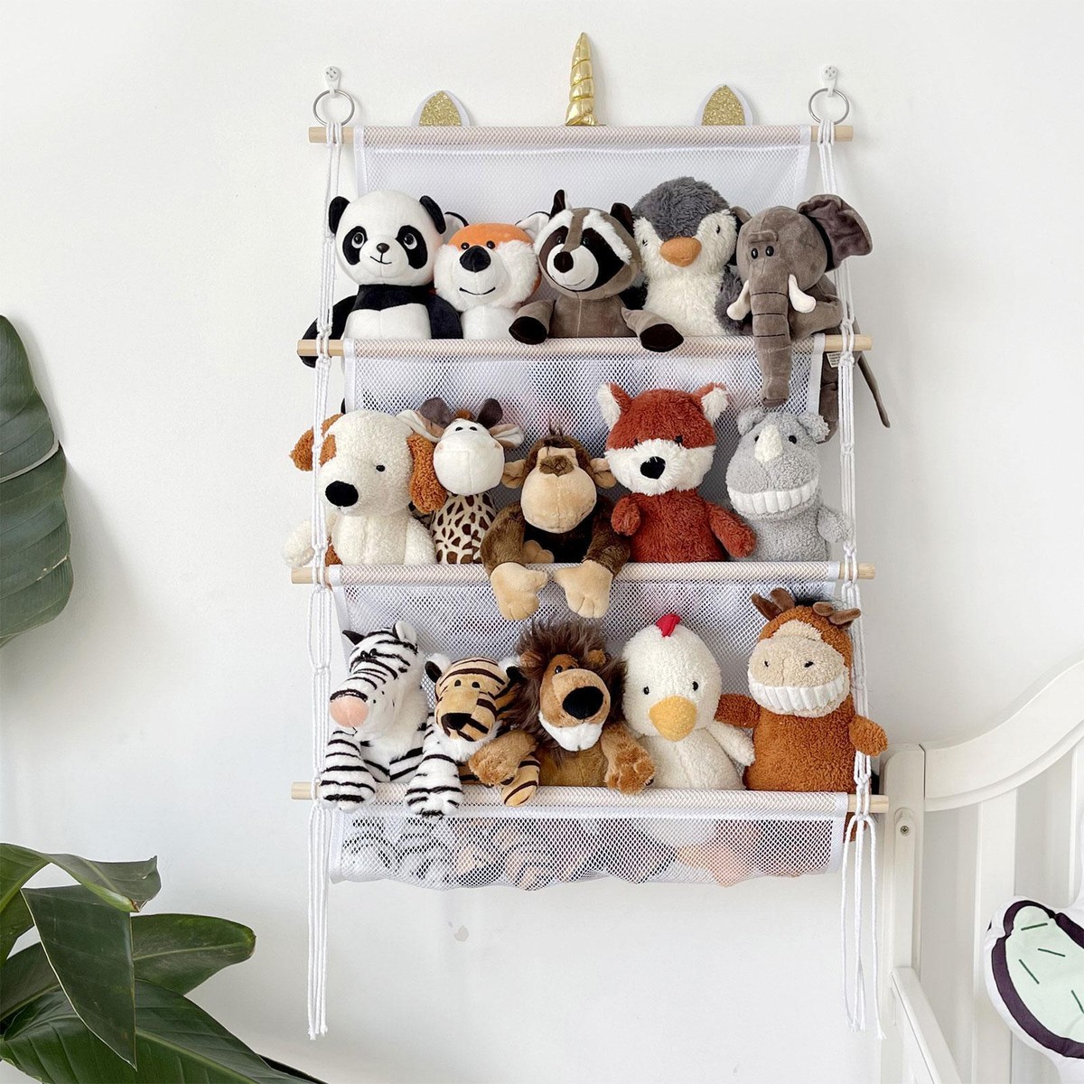 Stuffed Animal Mesh Net Wall Hanging Toy Organizer Minimalist