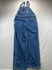 Carhartt Overall 34X29 Denim Men's Loose Fit Workwear 0R4672-M Bib