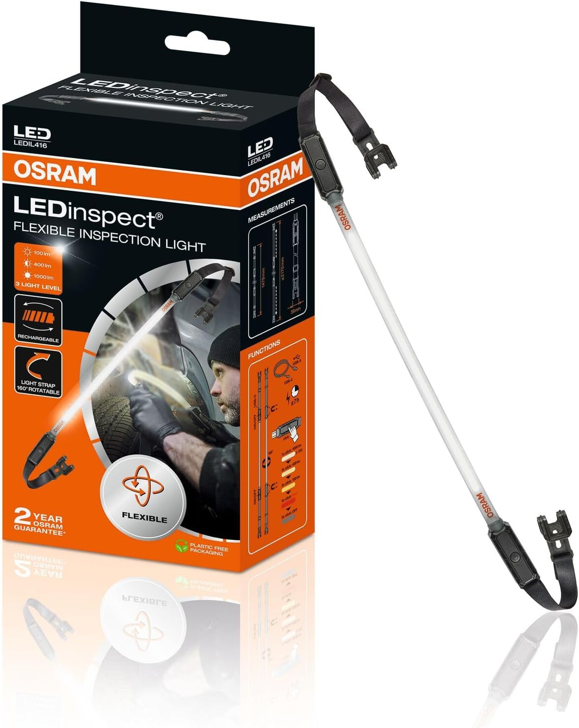 Lampe d'inspection LED flexible pour bricoler sans fil et garder les mains libres