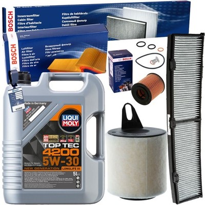 BOSCH FILTERSET+LIQUI 5W30 ÖL passend für BMW 1er E81-E88 3er E90-E93 X1 E84