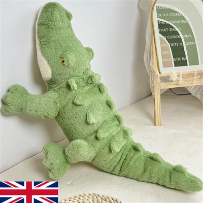 Weiches Krokodil Plüschtier flauschig voll Stofftier Kissen Puppe Dschungel grün UK