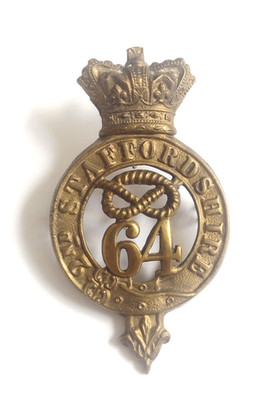 Victorian 64th (2nd Staffordshire) Regiment Of Foot Cap Badge Original QVC