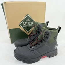 Original Muck Boot Company 8 Men’s Apex Lace Up Mid Black Green Box