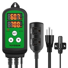 Humidity Controller 1200W Dual-Stage Outlet Pre-Wired Digital Humidistat