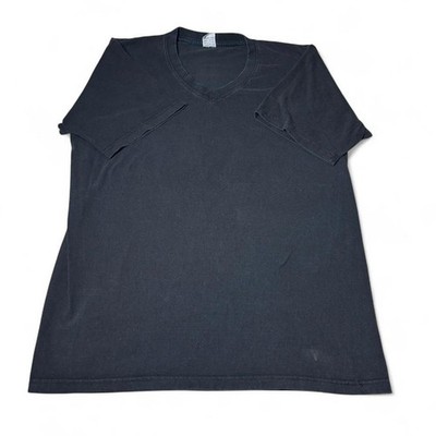 VINTAGE Harlem USA Tanu Black V-Neck Basic T-Shirt Men's 3XL