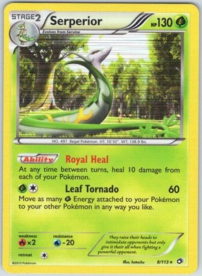 Serperior 8/113 Holo Holo Rare Legendäre Schätze Pokemon NM
