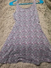 American Eagle Outfitters Floral Sleeveless Cross-Back Skater Mini Dress