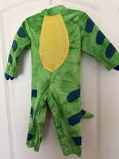 TRICERTOPS HALLOWEEN DINOSAUR COSTUME boys size 18/24 month GREEN Blue - No Mask