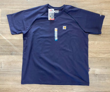 Carhartt Force FR Mens XL Short Sleeve Work T-Shirt Flame Resistant Navy Blue