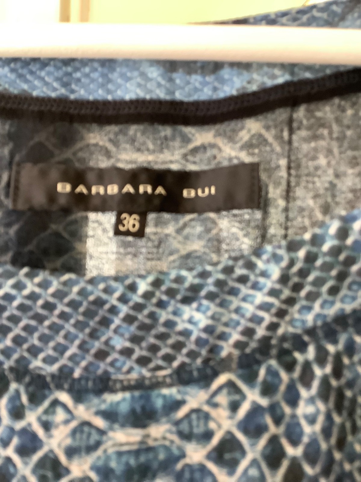 EXCELLENT COND BARBARA BUI Blue Python Print Cap … - image 3