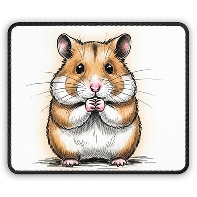 Cute Hamster Sketch Gaming Mouse Pad