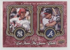 2009 Upper Deck A Piece of History Red 13/99 Mark Teixeira Chipper Jones HOF y0i