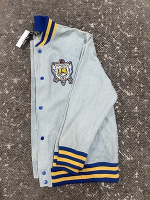 King McNeal Phi Beta Sigma Denim Varsity Jacket 3XL NWT Fraternity PBS 1922