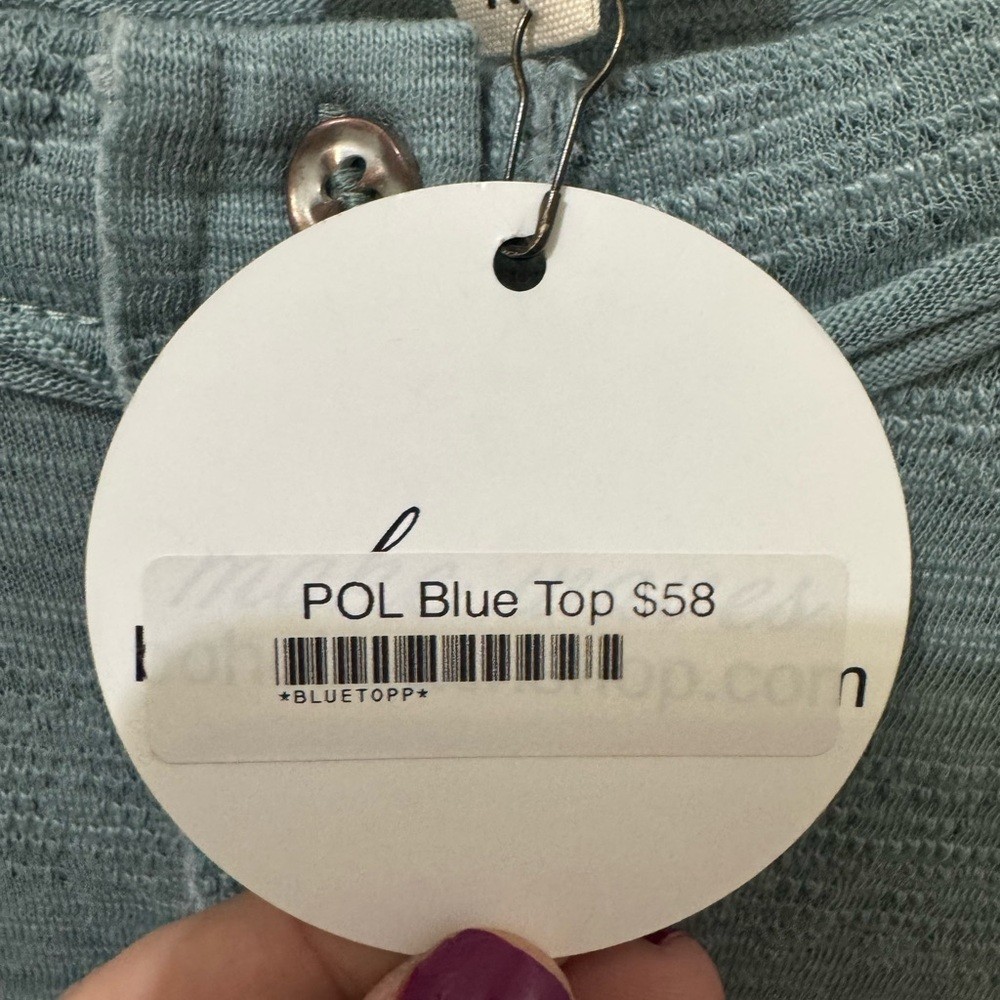 POL Boho Mixed Media Print Long Sleeve Top Size Medium