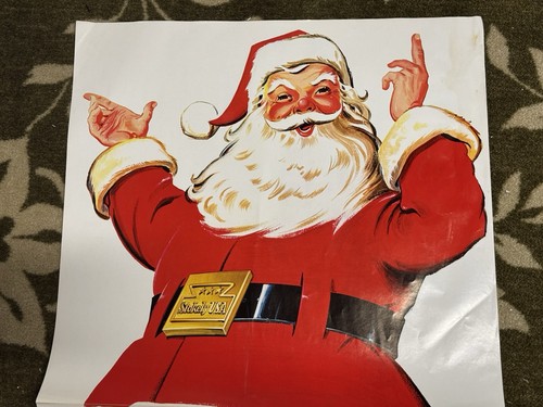 Rare 1970s Stokely Van Camp Santa Claus Door Wall Poster Christmas Xmas - Picture 2 of 8