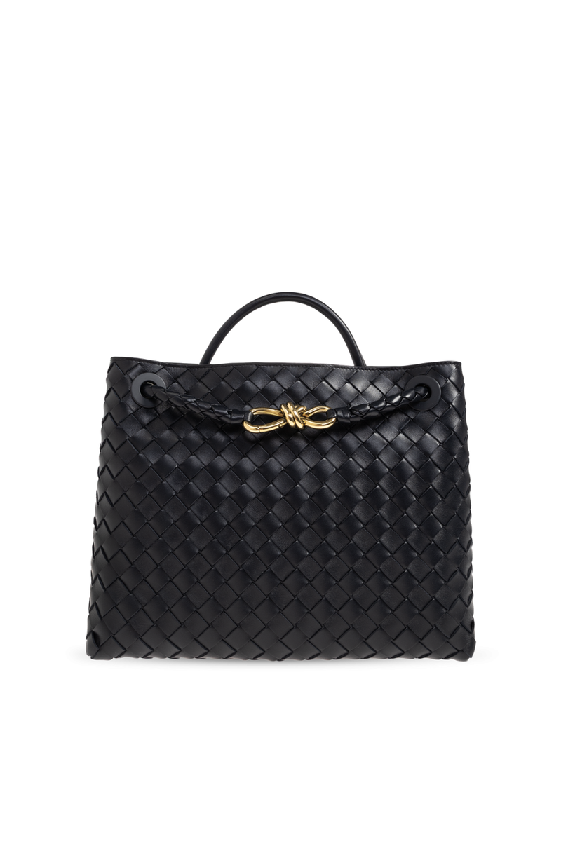 BOTTEGA VENETA Andiamo Medium $5700 Midnight Top Handle Bag New