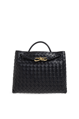 BOTTEGA VENETA Andiamo Medium $5700 Midnight Top Handle Bag New