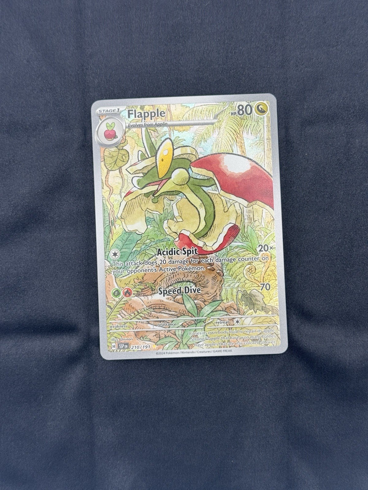 Pokémon Surging Sparks Flapple 210/191 Full Art Holo Illustration Rare Card
