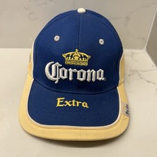 Vintage Corona Extra Beer Hat Blue Yellow Cap "Miles Away From Ordinary