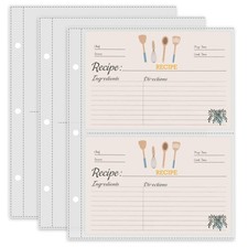 50 Pack Recipe Card Page Protectors, Easy Storage, 4x6 Inch Recipe Card Sleev...