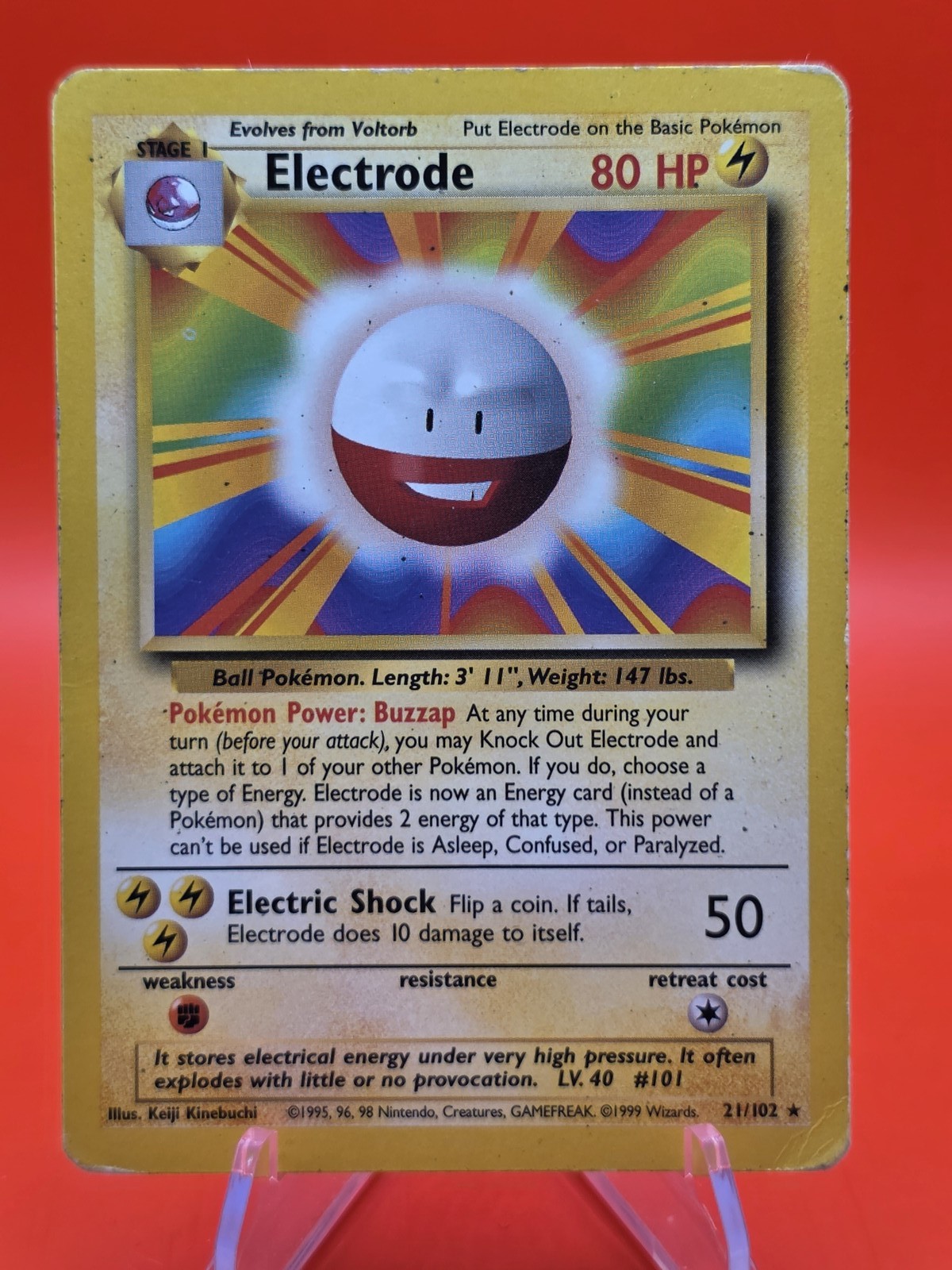 1999 Pokémon TCG Base Set Electrode Rare 21/102 LP