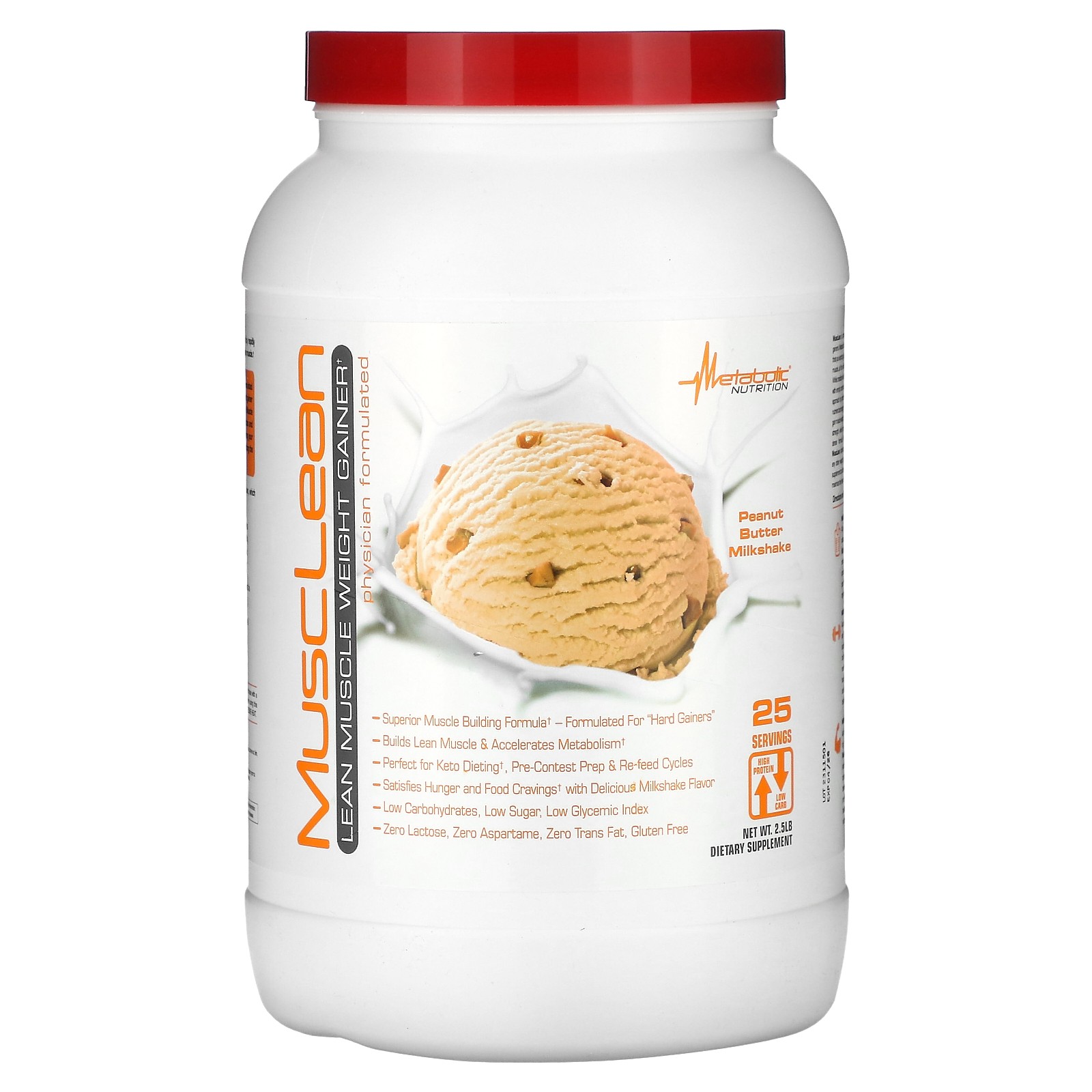 MuscLean Lean Muscle Weight Gainer Peanut Butter Milkshake 25 lb 12190₽