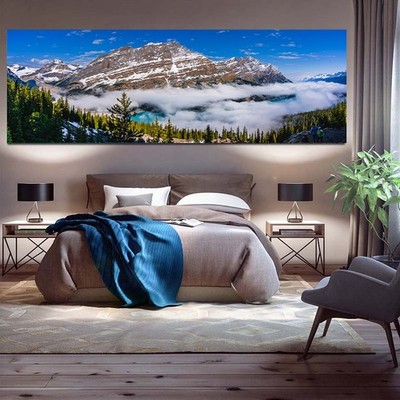 Canvas Painting Snow Mountain Landscape Canvas Prints Art Canvas Wall Art Poster