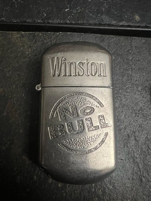 Vintage Winston No Bull Brushed Chrome Windproof Lighter