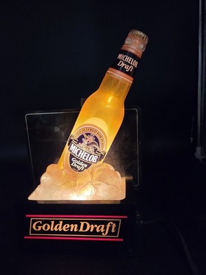 Vintage Michelob Golden Draft Beer Bottle On Ice Lighted Barware