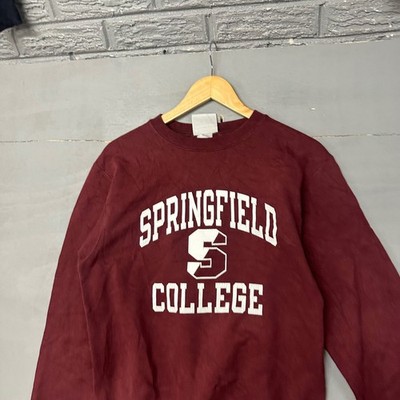 Champion Springfield College Maroon Sweatshirt Mens Small S Athletic Spellout