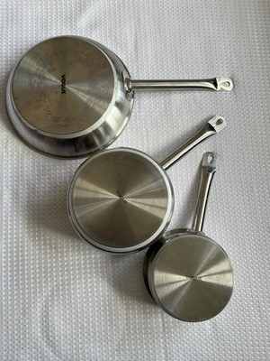 Vogue Edelstahl Schwerlast Bratpfanne & Soßenpfanne 3er Set perfekt gebraucht