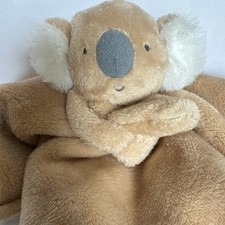 Carters Koala Bear Baby Lovey Security Blanket Tan Satin 12x12 Child of Mine