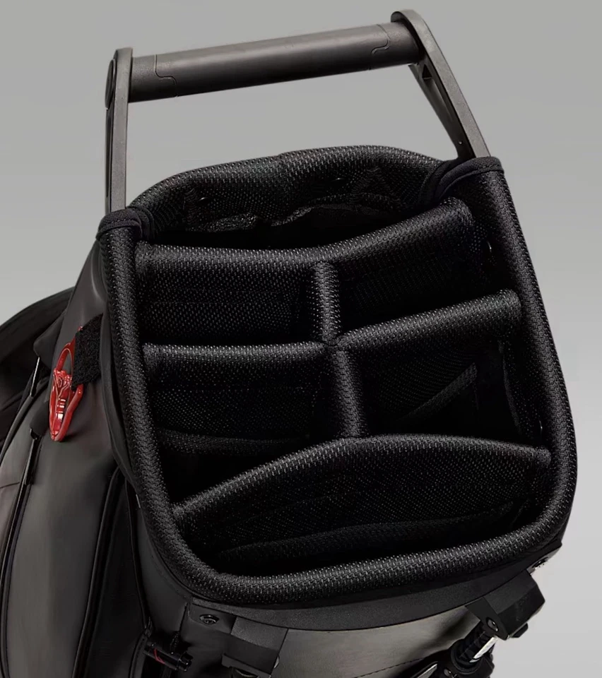Bolsa de golf Jordan #23 Fade Away con soporte de transporte de 6 vías negra criada roja RARA NUEVA CON ETIQUETAS Foto 4 de 4