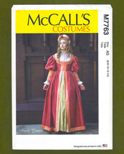 Elizabethan Era Gown Costume Sewing Pattern Last One  Sizes 6-14 McCalls 7763
