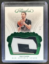 2017-18 Panini Flawless Pau Gasol Patches Green #/5 Spurs