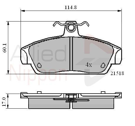Brake Pad Set For Disc Front Fits MG MG TF MGF Rover 100 ALLIED NIPPON ADB0467