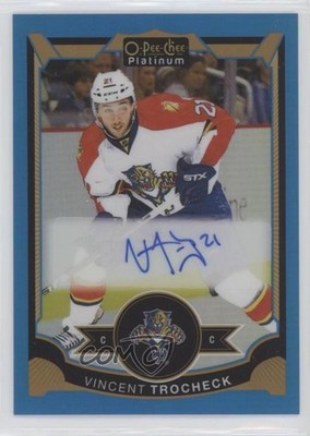 2015-16 O-Pee-Chee Platinum Blue Rainbow Vincent Trocheck #VI Auto 0d7y
