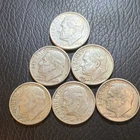 Roosevelt Dimes Lot of 6 Denver and Phila Mint Silver 1961-1964 Circulated 10C