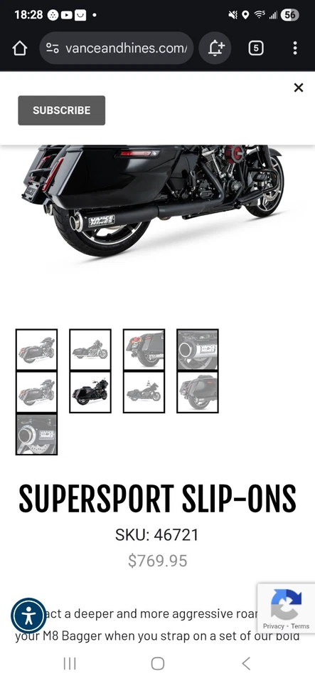 Escape Vance And Hines antideslizante para Harley Road Glide 2024 Foto 4 de 4