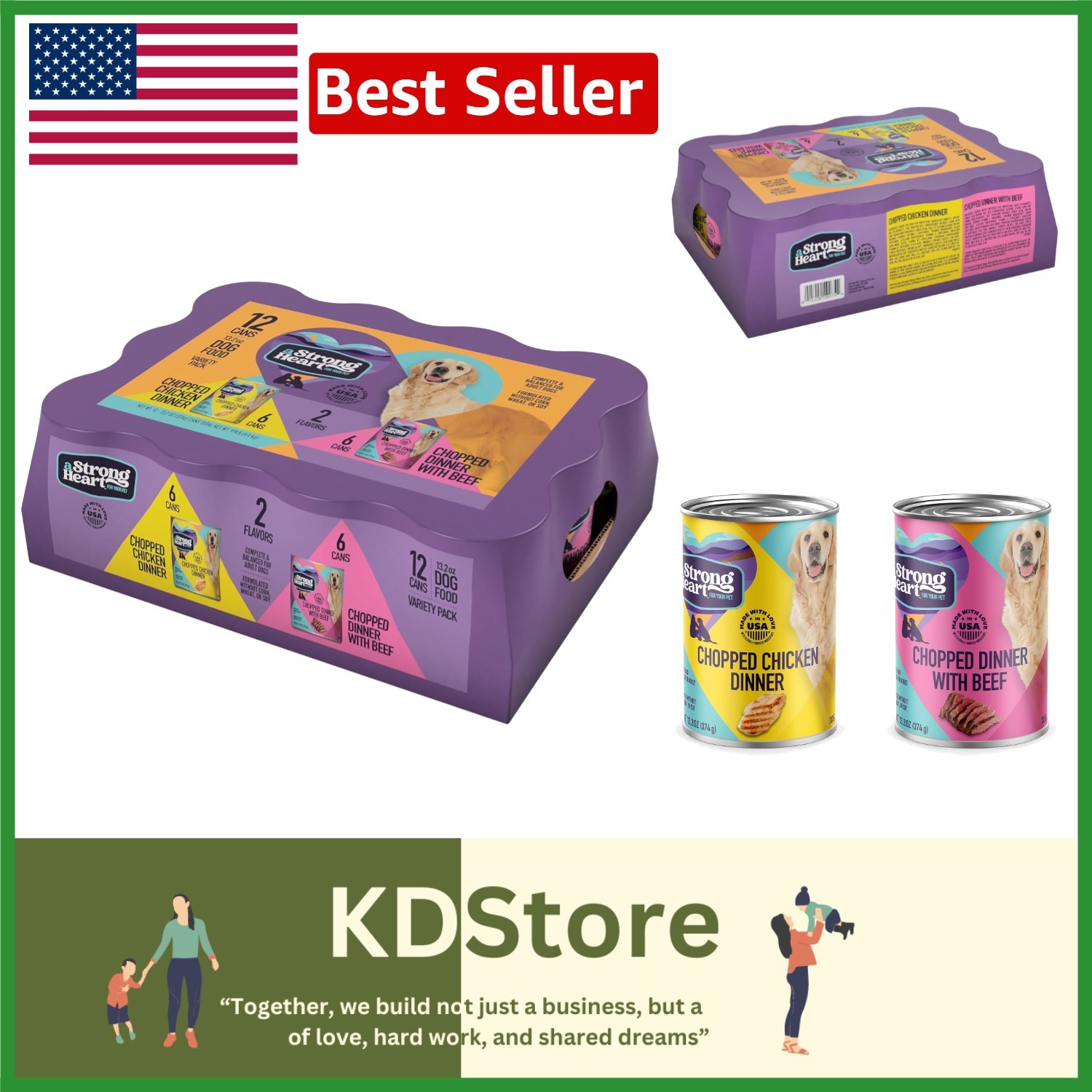 Pack 12 Cans Chicken & Beef Flavor Variety For All Life Stages
