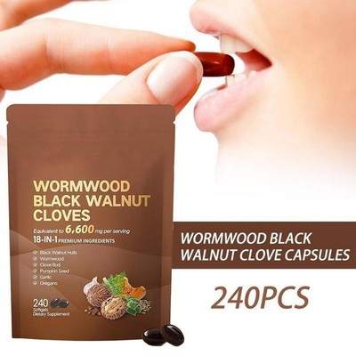 Wormwood Black Walnut Clove Capsules, 6600mg Cleanse, Detox, Intestinal Guard